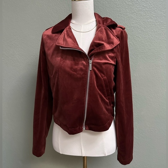 LC Lauren Conrad Jackets & Blazers - LC Lauren Conrad Rust Velvet Jacket
